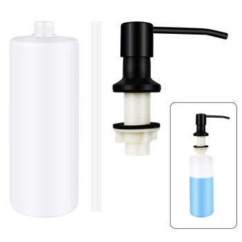 1 Pcs Soap Dispenser For Kitchen Sink Stainless Steel Built In Soap Dispenser Countertop Pump Head With 17Oz Large Liquid Bottle