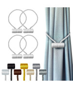 Hion Magnetic Curtain Tiebacks White 4 Pack Curtain Tiebacks Buckles Holdbacks Holders Hooks Clip For Home Bedroom Office