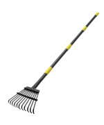 Rake For Leaves Heavy Duty Garden Small Leaf Rake For Lawns 60 Long 85 Inch Wide Adjustable 11 Tines Sturdy Metal Yard Rake