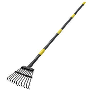 Rake For Leaves Heavy Duty Garden Small Leaf Rake For Lawns 60 Long 85 Inch Wide Adjustable 11 Tines Sturdy Metal Yard Rake