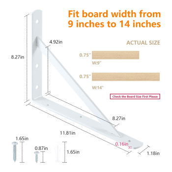 Heavy Duty Shelf Brackets 12 X 8 Inches Metal Shelves Supports Load Capacity 600 Lb 90 Degree Wall Mounted Angle L Floating