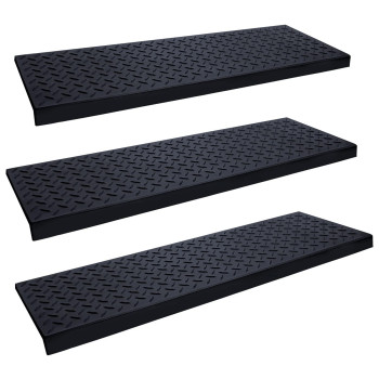 Spurtar Rubber Stair Treads 30 X 10 3Pcs Outdoor Rubber Stair Treads Nonslip 30 Inch Rubber Stair Treads For Wooden Steps