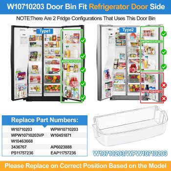 Upgraded Wpw10710203 Refrigerator Door Bin Shelf Replacement Compatible With Whirlpool Kenmore Refrigerator Door Shelf Parts W1