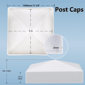 Rectoo 10 Pack 5 X 5 Pvc Vinyl Fence Post Cap Flat Vinyl Pyramid Post Cap Made From Black Durable Plastic For Fences Deck