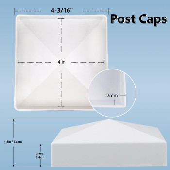 Rectoo 20 Pack 4 X 4 Actual Size Of 4 X 4 Pvc Vinyl Fence Post Cap Flat Vinyl Pyramid Post Cap Made From Black Durable Pl