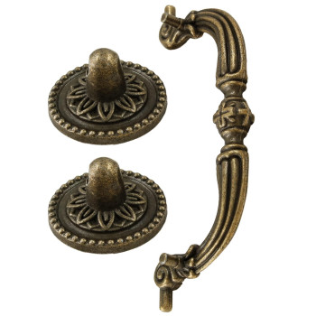 Kyuionty 4 Pack Bail Pull Handles 35 Inch Hole Center Antique Drop Drawer Pull Swing Cabinet Dresser Handles Antique Bronzet