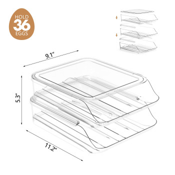 See Spring Egg Holder For Refrigerator 36 Egg Container For Refrigerator Egg Fresh Storage Box For Fridge Egg Storage Tray Or