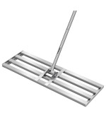 Vivosun 30 Lawn Leveling Rake 30 X 10 X 78 Heavyduty Stainless Steel Lawn Leveler With 7Ft Adjuatble Long Handle For H