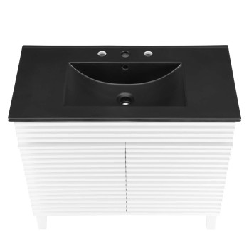 Modway Render 36 Bathroom Vanity In White Black