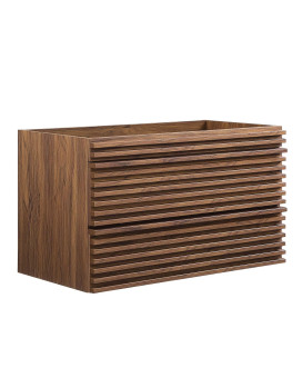 Modway Render 36 Wallmount Bathroom Vanity Cabinet In Walnut Sink Basin Not Included