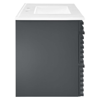 Modway Render 36 Wallmount Bathroom Vanity In Gray White