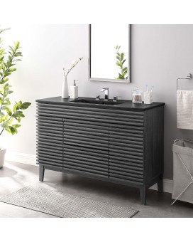 Modway Render 48 Single Bathroom Vanity In Charcoal Black