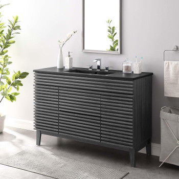 Modway Render 48 Single Bathroom Vanity In Charcoal Black