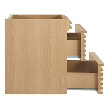 Modway Render 24 Wallmount Bathroom Vanity Cabinet In Oak Sink Basin Not Included