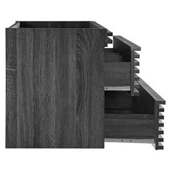 Modway Render 36 Wallmount Bathroom Vanity Cabinet In Charcoal Sink Basin Not Included