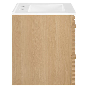 Modway Render 24 Wallmount Bathroom Vanity In Oak White