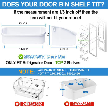 2 Pack Upgraded 240356401 Refrigerator Door Bin Compatible With Frigidaire Door Shelf Replacement Parts Ffss2614Qs4A Ffhs2611