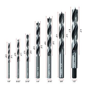 Sali Brad Point Wood Drill Bits 7Pcs Set Carbon Steel Wood Drill Bit Set For Hardwood Plywood Plastic Round Holes In All Types