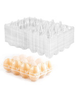 Grronzee 60 Pack Plastic Egg Cartons Cheap Bulk 1 Dozen Clear Empty Egg Cartons For Chicken Eggs Reusable Egg Carton For Home R