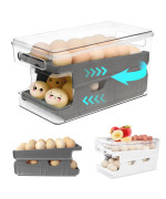 Virmate Rolling Egg Holder For Fridge 24 Count Egg Dispenser For Refrigerator Automatic Egg Storage Container Organizer For Fr