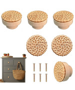 Boho Rattan Dresser Knobs For Girls Kitchen Cabinet Knobs And Pulls Wicker Woven Decorative Dresser Handles Round Wooden Knobs F