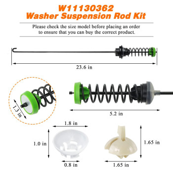 2024 Updated W11130362 Washer Suspension Rod Kit Fit For Whirlpool Kenmore Washer Wtw5000Dw0 Wtw5000Dw2 Mvwc565Fw0 11022352510