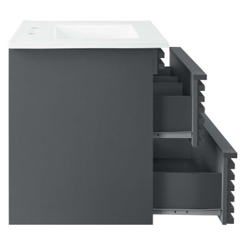 Modway Render 30 Wallmount Bathroom Vanity In Gray White