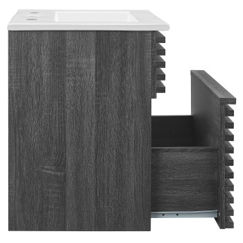 Modway Render 18 Wallmount Bathroom Vanity In Charcoal White