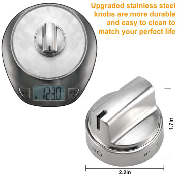 Pandeels Wb03X24818 Stainless Steel Knobs Compatible With Ge Stove Knob Replacements Gas Range Burner Control Knob Replace 436