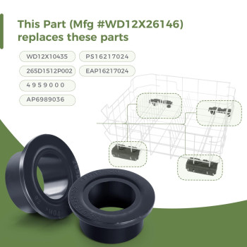 2Pack Wd12X26146 Dishwasher Wheels Lower Rack Compatible With Ge Lower Dishrack Roller Wd12X10435 265D1512P002 Ap6989036 49590