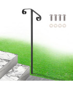 Aatrixkit Handrail Railing Single Post Handrail Grab Rail Single Post Railing Wrought Iron Post Mount Step Grab Supports In G