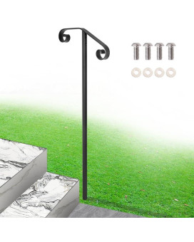 Aatrixkit Handrail Railing Single Post Handrail Grab Rail Single Post Railing Wrought Iron Post Mount Step Grab Supports In G