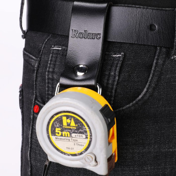 Rolarc Tape Measure Holder Leather Belt Clip Drill Impact Tool Holster Heavy Duty Multitool2Piece Set Black