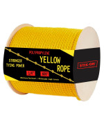 Polypropylene Rope 600Ft 14 Inch Twisted Nautical Rope Oil Resistant Yellow Heavy Duty Rope Ideal For Boats Dock Increas