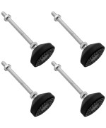 Bonsicoky 4 Pcs M8 Metal Adjustable Leveling Feet Heavy Duty Swivel Furniture Glides Leveler For Table Desk Shelf Chair Black