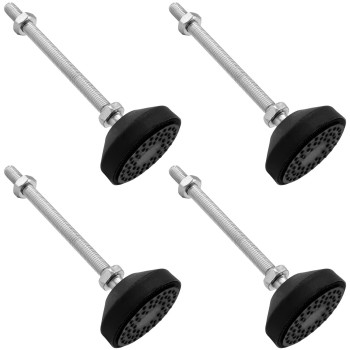 Bonsicoky 4 Pcs M8 Metal Adjustable Leveling Feet Heavy Duty Swivel Furniture Glides Leveler For Table Desk Shelf Chair Black