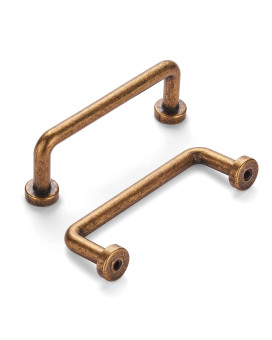 Khtumeware 9 Pack 3 Inch76Mm Hole Center Antique Brass Cabinet Pulls Vintage Cabinet Handle Kitchen Hardware Farmhouse Vintage