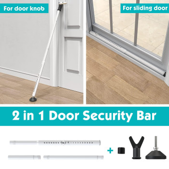 Door Security Bar Sliding Door Lock Bar With Anti Lift Lock Adjustable Sliding Door Security Bar For House Apartment School H