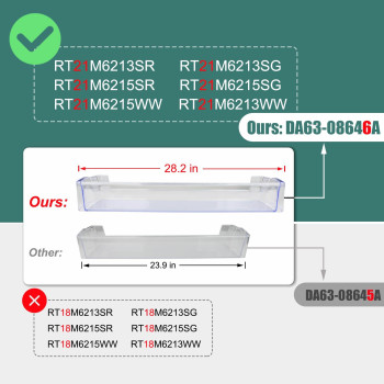 28 Inch Da6308646A Refrigerator Door Bin Compatible With Samsung Rt21M6213Sr Rt21M6215Sr Door Shelf Part Number Ps12082571 A