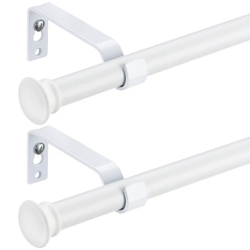 Curtain Rods For Windows 66 To 120 Inch Small Matte White Curtain Rods 2 Pack With Brackets Splicing Adjustable 58 Inch Decor