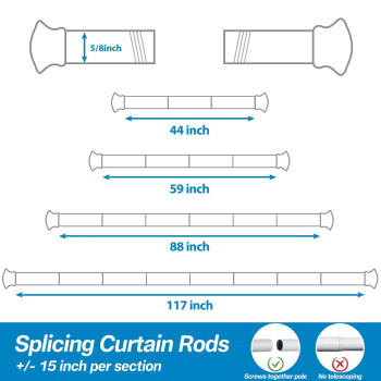 Curtain Rods 2 Pack White Curtain Rods For Windows 28 To 48 Inch 58 Inch Small Decorative Matte White Curtain Rod Set With Br