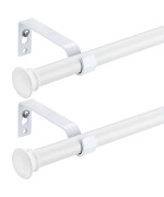 White Curtain Rods 2 Pack Small Curtain Rods For Windows 48 To 84 Inch 58 Heavy Duty Matte White Curtain Rod Set With Bracket