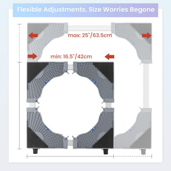 Amgsh Adjustable Mini Fridge Stand Washing Machine Base Dolly Roller Stand 4 2 Locking Rubber Swivel Wheels 4 Feet Furniture