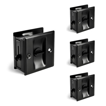 Homotek 4 Pack Privacy Pocket Door Lock Hardware With Pull Pocket Bifold Door Hardware Replace Old Or Damaged Sliding Door L