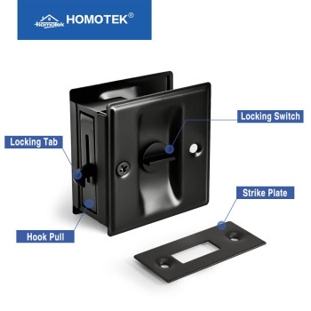 Homotek 4 Pack Privacy Pocket Door Lock Hardware With Pull Pocket Bifold Door Hardware Replace Old Or Damaged Sliding Door L