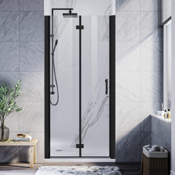 Elegant Bifold Frameless Glass Shower Door 32 Inw X 72 Inh Pivot Swing Shower Doors With 14 In Clear Tempered Shower Glass P