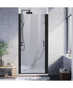 Elegant Pivot Shower Door 30 In W X 72 In H Pivot Swing Shower Doors With 14 In Clear Tempered Shower Glass Panel In Matte B