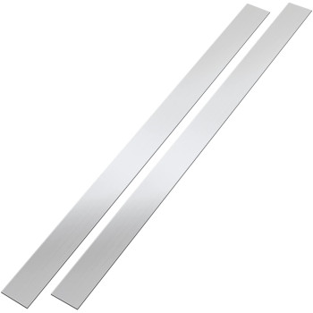 2 Pcs Stainless Steel Trim Strips 304 Brushed Stainless Steel Trim Metal Finishing Sheet Metal Gap Strip Filler Trim For Kitchen