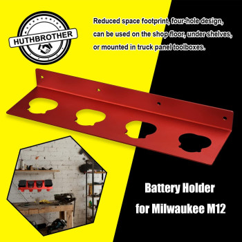 Huthbrother 2Pack Battery Holder Wscrews For Milwaukee M12 12V Battery Holder Milwaukee Wall Mount For Milwaukee 12V Batteri