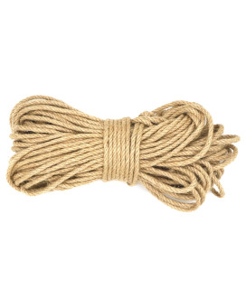 Jute Rope 14 Inch 100 Ft 6Mm Thick Natural Clothesline Garden Twine Rope 4 Strands Heavy Duty Strong Decorative String For C